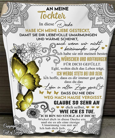 "An meine Tochter" Decke - Papillon